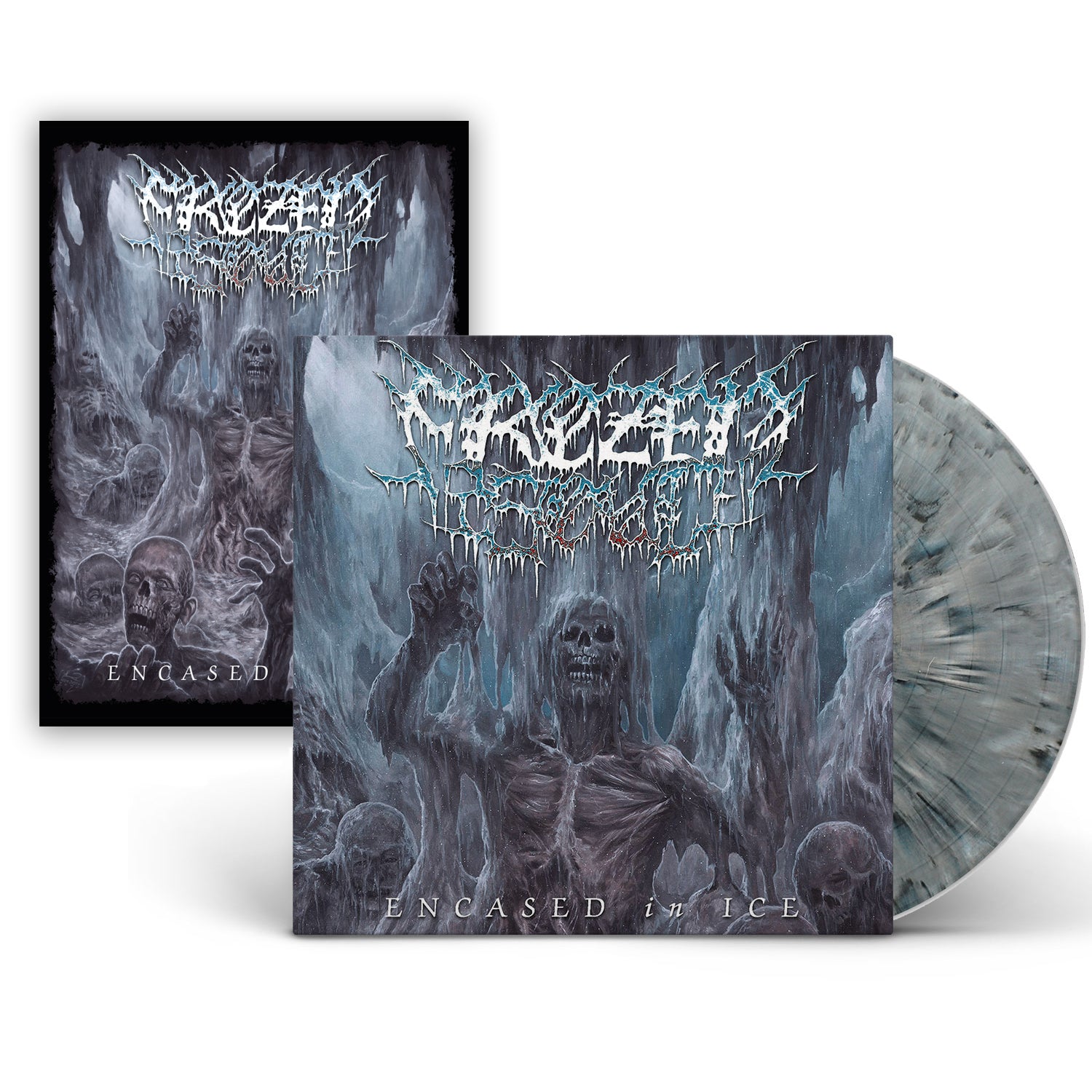 FROZEN SOUL 'ENCASED IN ICE' LP – ONLY 300 MADE (Grey Marble Vinyl)