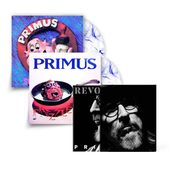 REVOLVER x PRIMUS BLUE COLLECTOR'S BUNDLE HAND-NUMBERED ALT COVER SLIPCASE W/ LIMITED-EDITION 'SUCK ON THIS' & 'FRIZZLE FRY' CLEAR WITH BLUE LP - ONLY 100 AVAILABLE