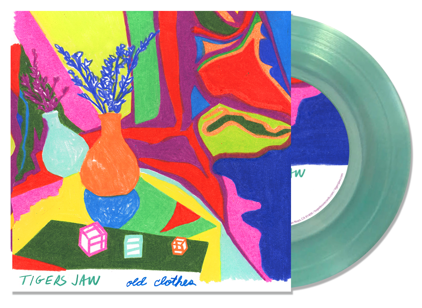 TIGERS JAW ‘OLD CLOTHES’ 7" (Limited Edition – Only 300 Made, Coke Bottle Clear 7" Vinyl)