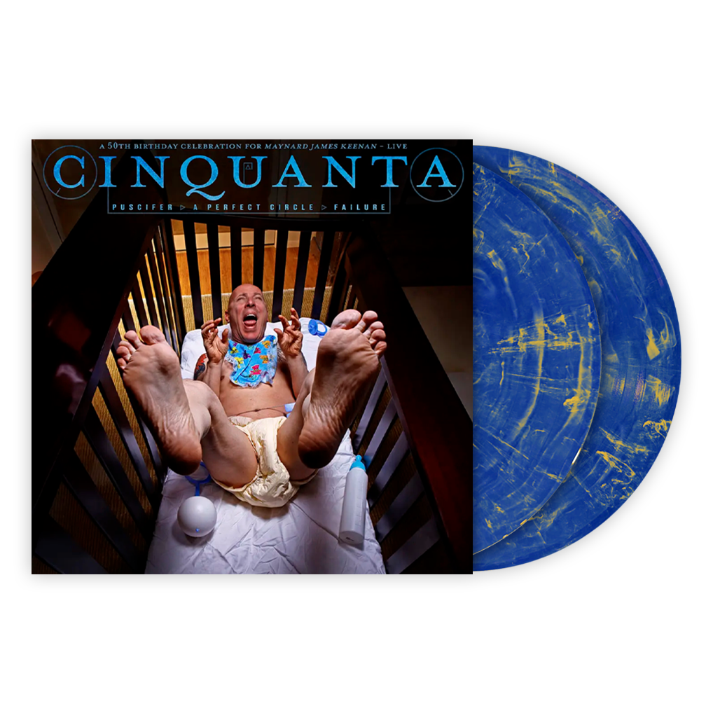 MAYNARD JAMES KEENAN ‘CINQUANTA’ 2LP - feat. Puscifer, A Perfect Circle, and Failure (Limited Edition – Only 300 Made, Clear Blue w/ Gold Swirl Vinyl)