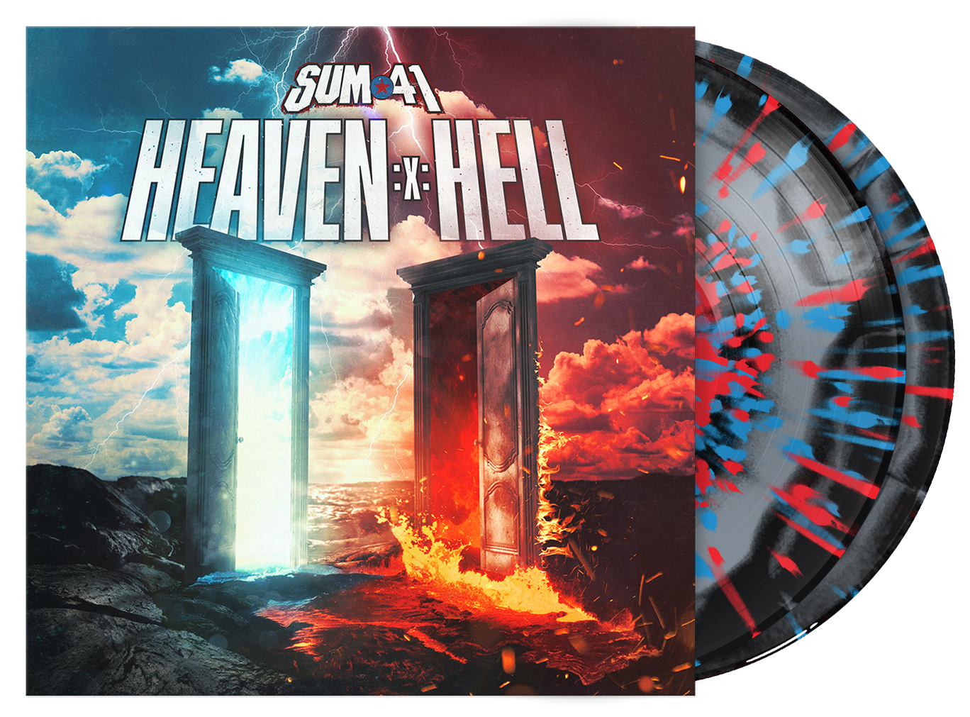 SUM 41 ‘HEAVEN :X: HELL’ 2LP (Limited Edition – Only 500 made, Black/Gray Smush w/ Red & Blue Splatter Vinyl)