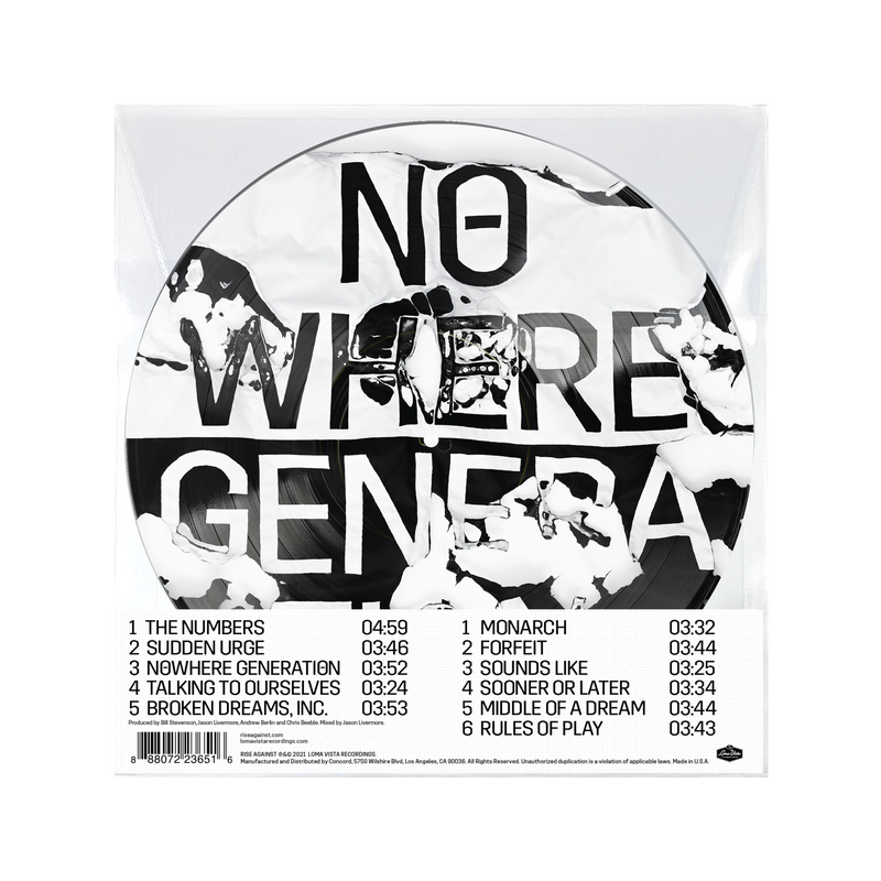 RISE AGAINST ‘NOWHERE GENERATION’ LP (Limited Edition, Picture Disc)