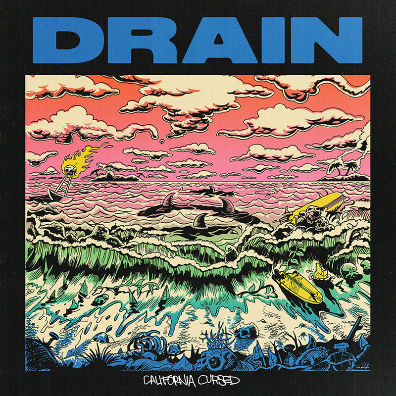 DRAIN 'CALIFORNIA CURSED' LP (Translucent Pink w/ Green Marble Vinyl)