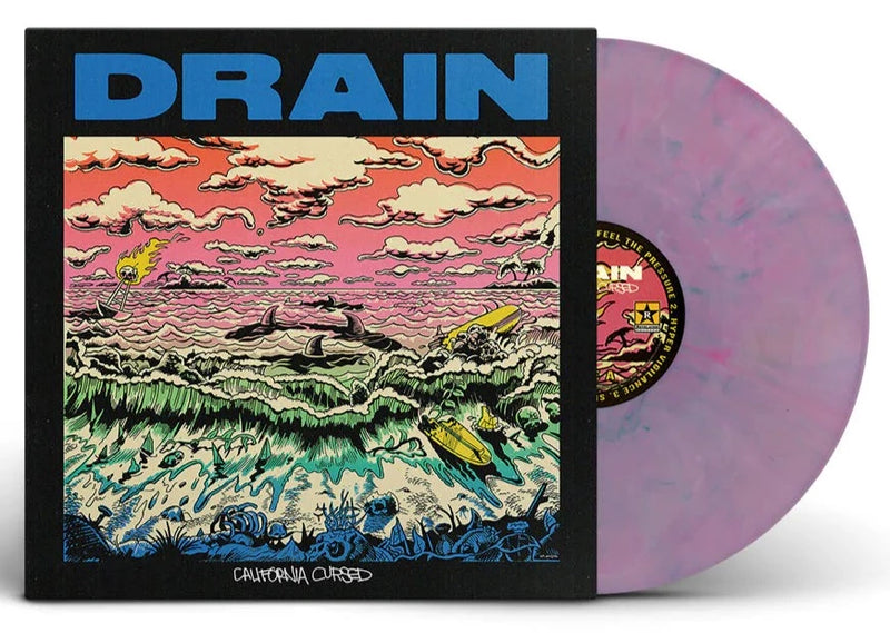 DRAIN 'CALIFORNIA CURSED' LP (Translucent Pink w/ Green Marble Vinyl)