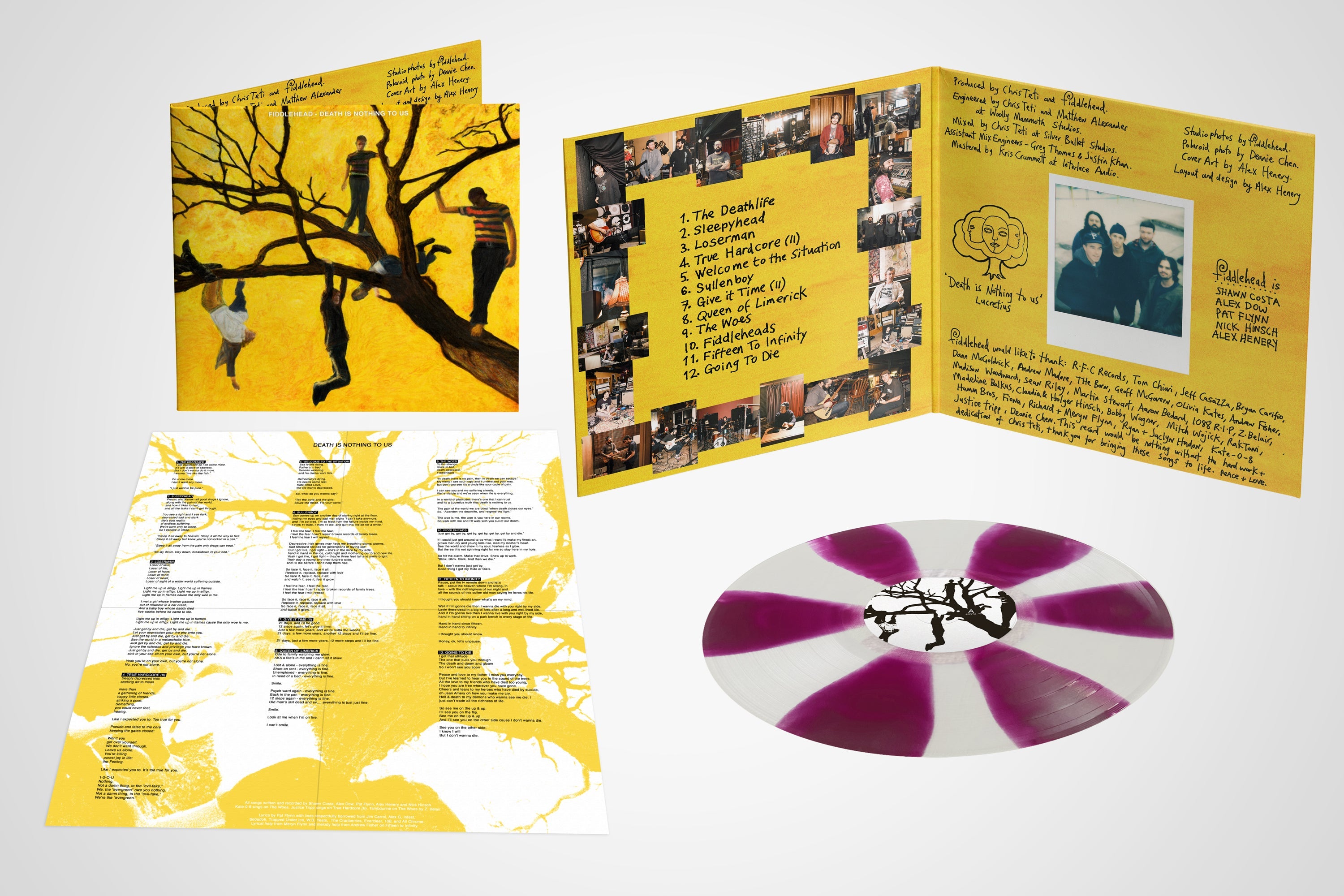 FIDDLEHEAD ‘DEATH IS NOTHING TO US’ LP (Limited Edition – Only 500 Made, Clear & Violet Pinwheel Vinyl)