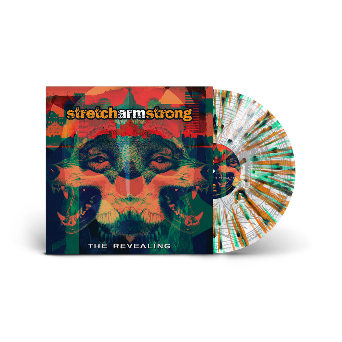 STRETCH ARM STRONG ‘THE REVEALING’ 12" EP (Limited Edition – Only 250 made, Cloudy White w/ Green/Orange Splatter & Silkscreened B-Side Vinyl)