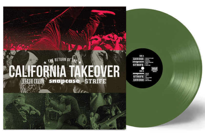 EARTH CRISIS, SNAPCASE, STRIFE 'THE RETURN OF THE CALIFORNIA TAKEOVER' LIMITED-EDITION OLIVE GREEN LP