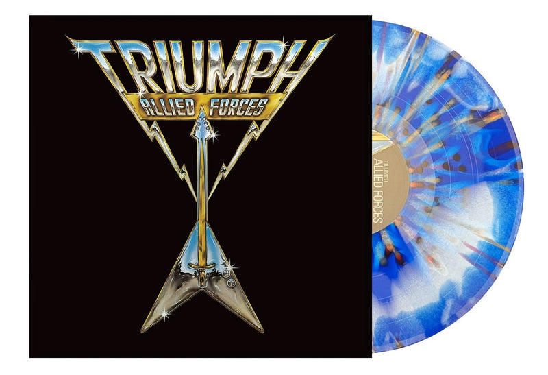 TRIUMPH ‘ALLIED FORCES’ LP (Limited Edition – Only 200 made, Blue w/ Black, Red, & Yellow Splatter Vinyl)