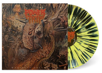 POWER TRIP 'MANIFEST DECIMATION' Yellow & Black Splatter Vinyl Album Cover