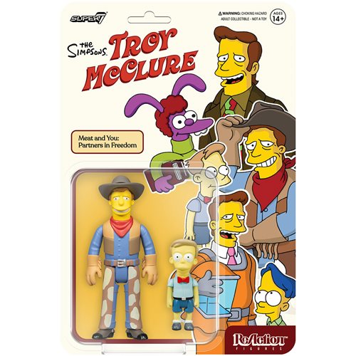 THE SIMPSONS REACTION WAVE 2 'TROY MCCLURE (MEAT AND YOU: PARTNERS IN FREEDOM)' ACTION FIGURE