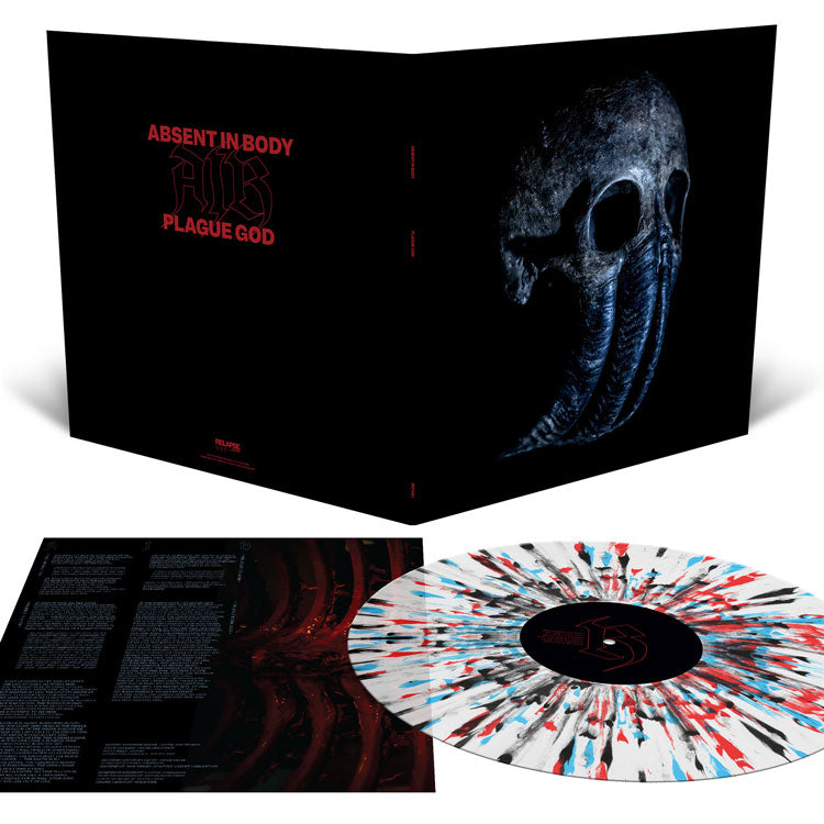ABSENT IN BODY ‘PLAGUE GOD' LP (Limited Edition— Only 500 Made, Milky Clear, Cyan Blue, & Blood Red Splatter Vinyl)