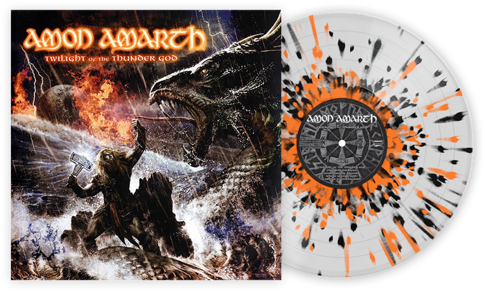 AMON AMARTH 'TWILIGHT OF THE THUNDER GOD' LP (Clear w/ Orange and Black Splatter Vinyl)