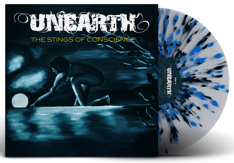 UNEARTH 'THE STINGS OF CONSCIENCE' LP – ONLY 300 MADE (Limited Edition Milky Clear w/ Black and Sky-Blue Splatter Vinyl)