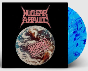 NUCLEAR ASSAULT 'HANDLE WITH CARE' LP — ONLY 300 MADE (Limited Edition, Transparent Blue w/ Blue Splatter Vinyl)