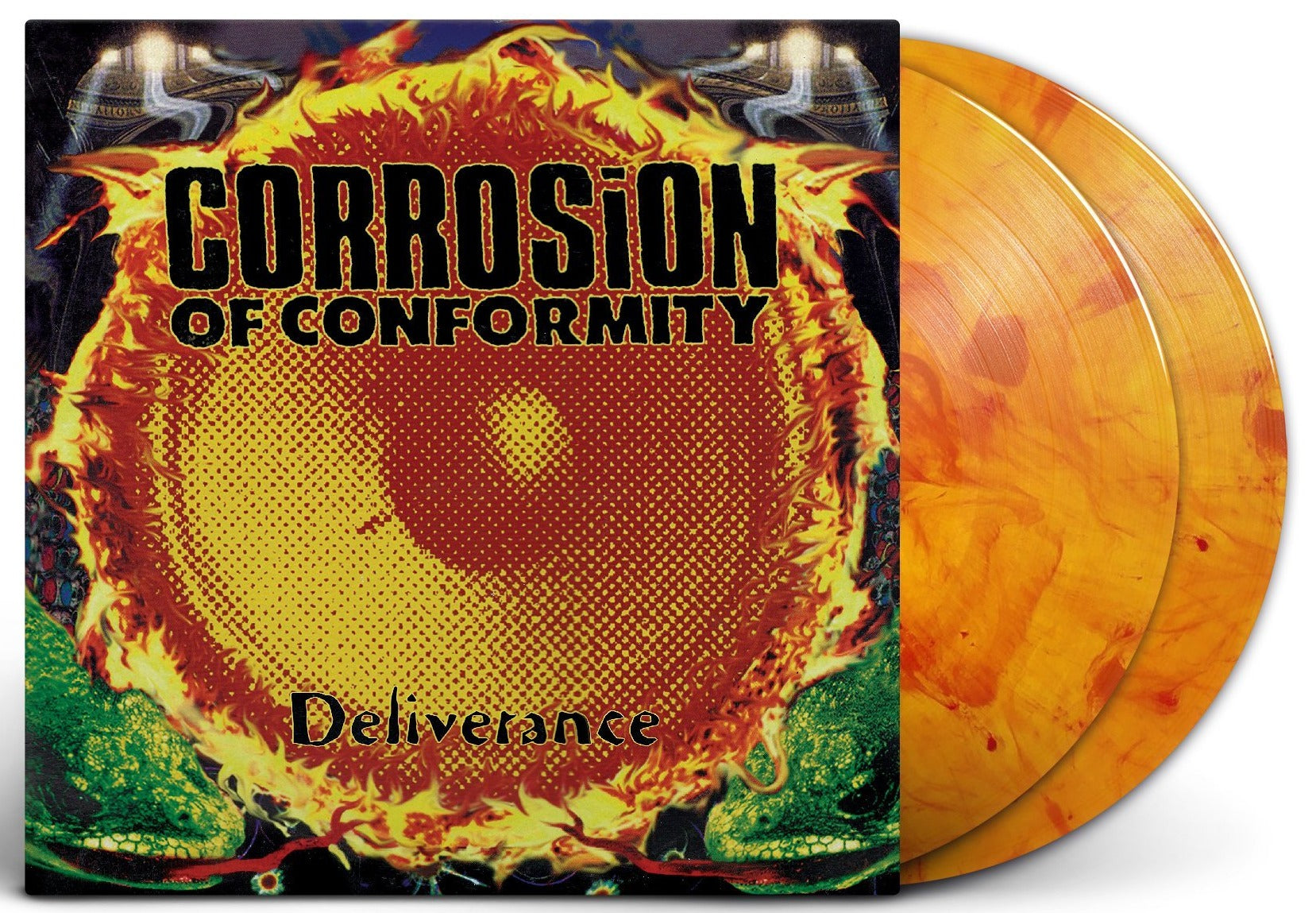 CORROSION OF CONFORMITY ‘DELIVERANCE’ LIMITED-EDITION RED & ORANGE SPLATTER 2LP – ONLY 500 MADE