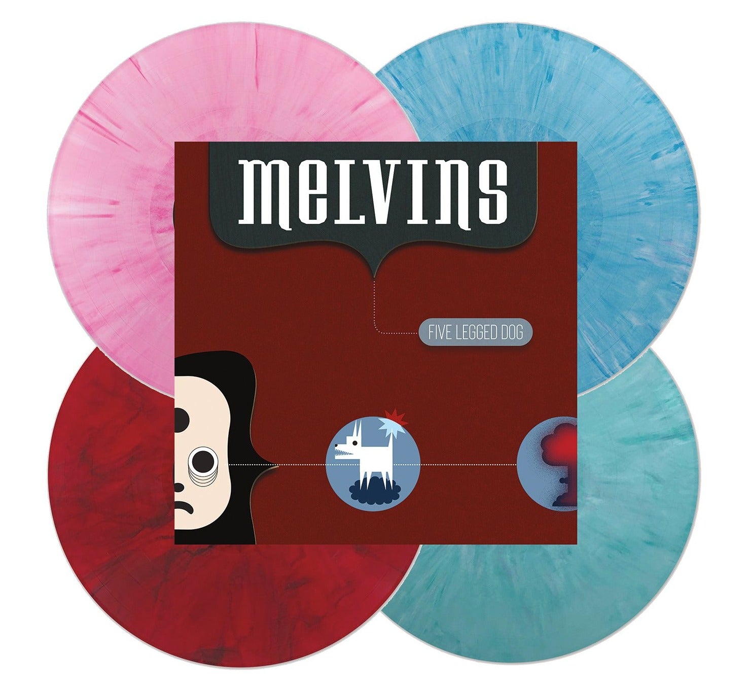 MELVINS 'FIVE LEGGED DOG' 4LP WITH POSTER (Colored Vinyl)