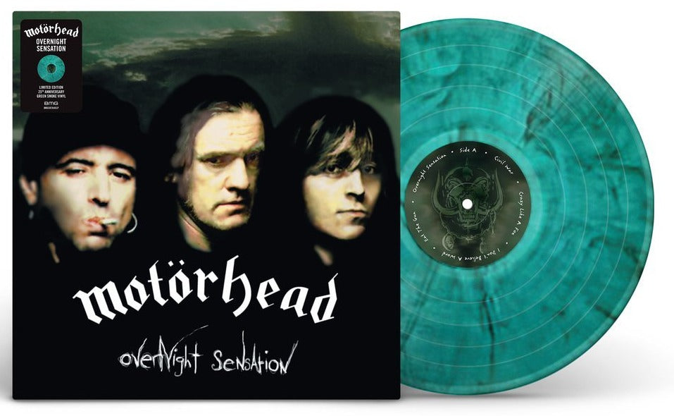 MOTORHEAD ‘OVERNIGHT SENSATION’ LP (Limited Edition, Green Smoke Splatter Vinyl)