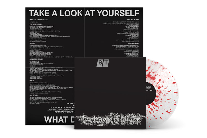 PORTRAYAL OF GUILT 'CHRISTFUCKER' LP (Limited Edition - Only 300 Made, Clear & Red Splatter Vinyl + Poster)