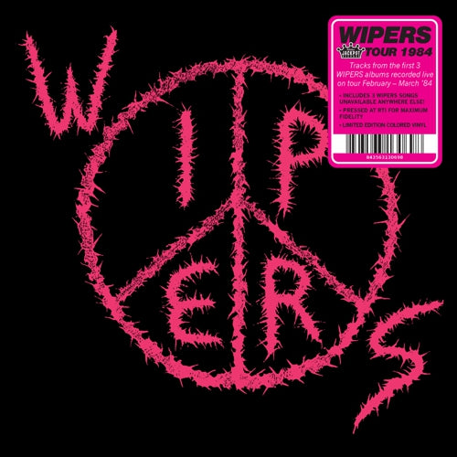 WIPERS 'WIPERS (AKA WIPERS TOUR 84)' LP (Pink Florescent Vinyl)
